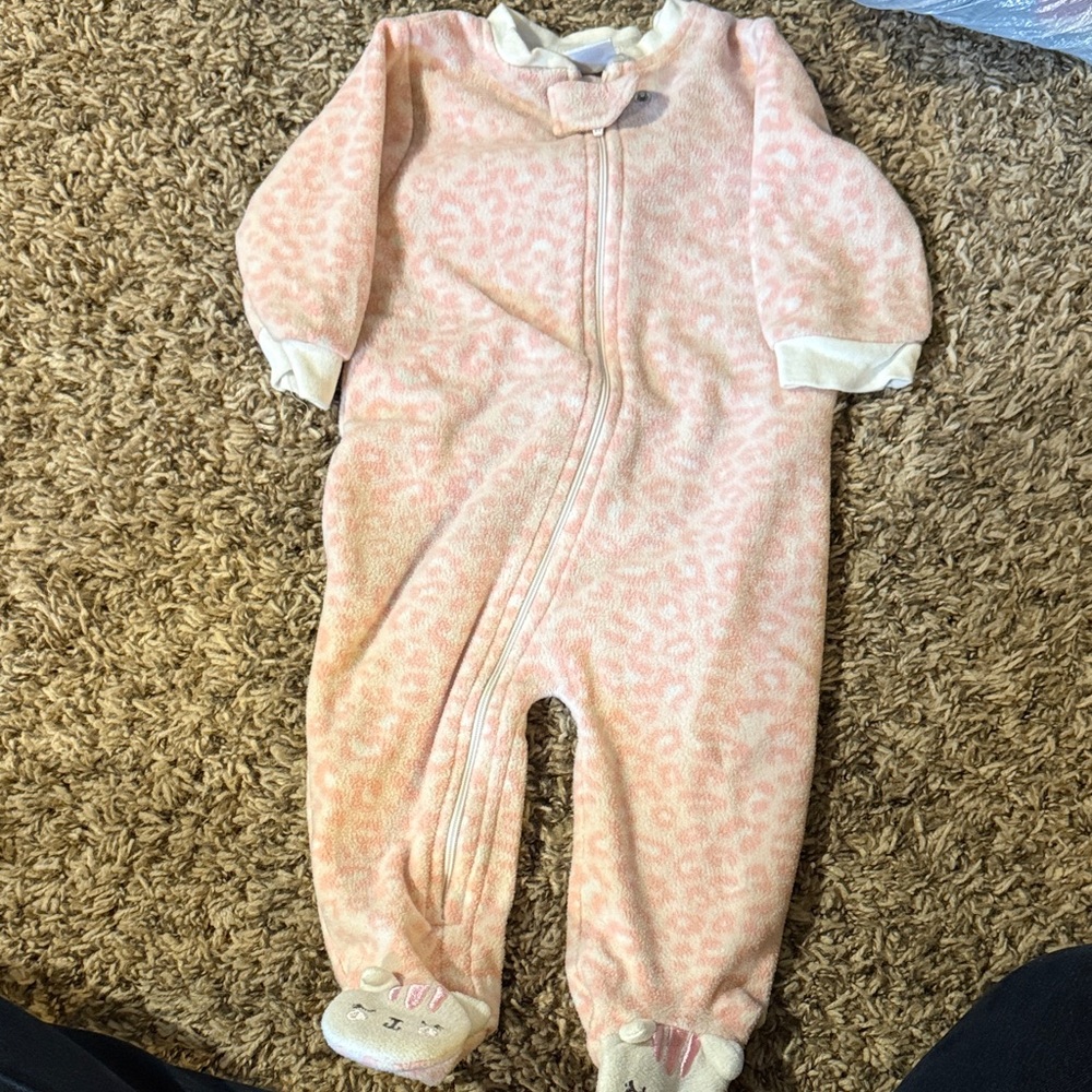 Cozy Fleece Pink Leopard Print Kids One Piece